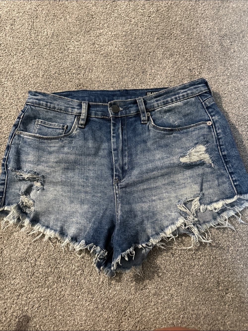 Blank NYC Distressed Blue Denim Cutoff Shorts